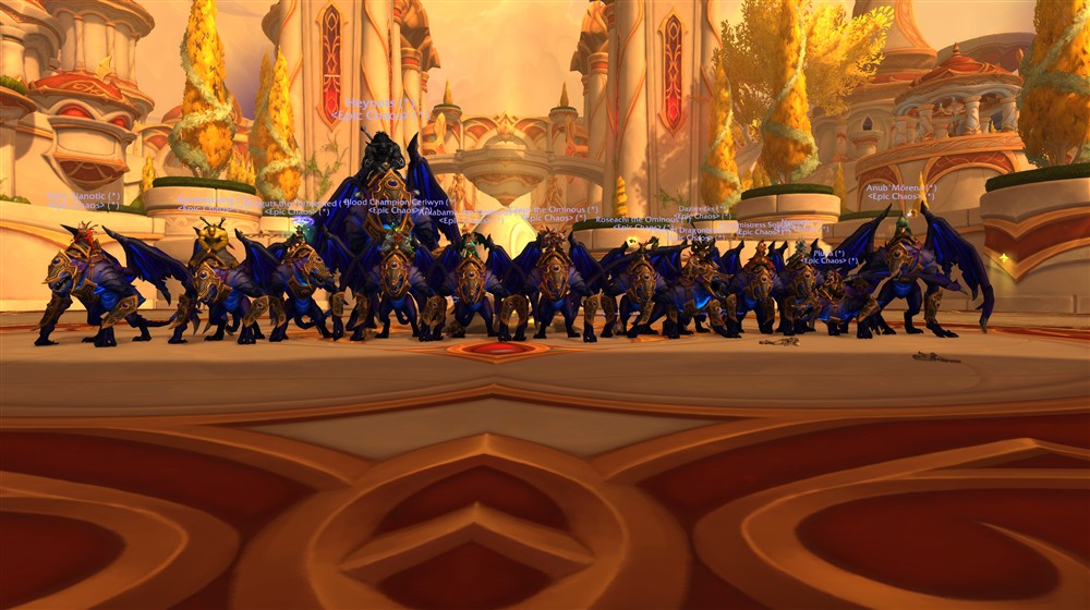 The crew and their matching mounts.