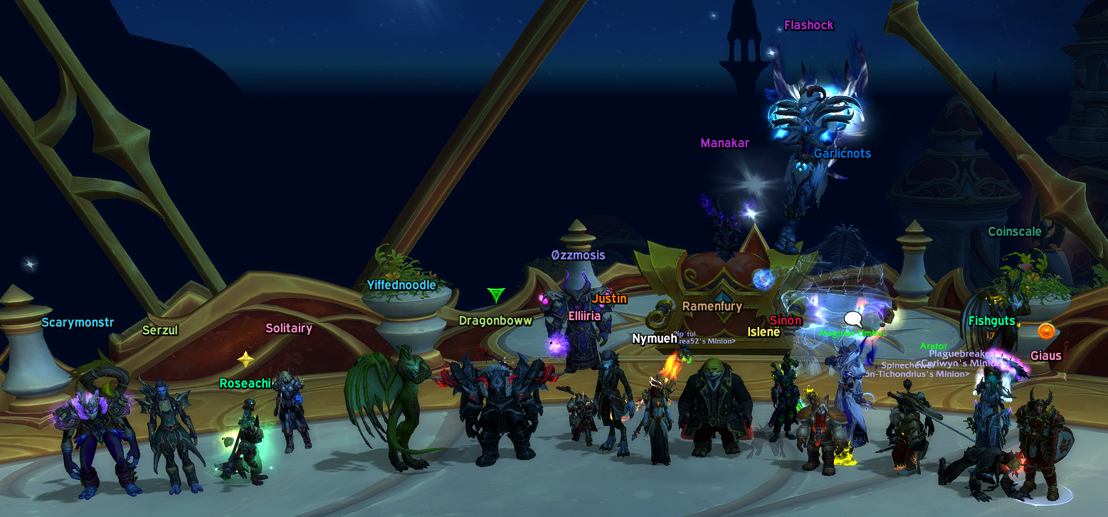 Epic Chaos Mythic Voidspire kill team standing together after the kill