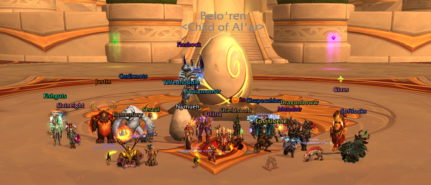 Epic Chaos Mythic Belo'ren kill team standing together after the kill